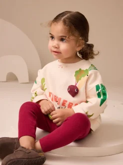 Sets En Outfits|Sweaters En Hoody´S|Next - Set met sweatshirt en legging (3 mnd-7 jr) Crème Groentenfiguren