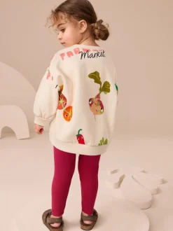 Sets En Outfits|Sweaters En Hoody´S|Next - Set met sweatshirt en legging (3 mnd-7 jr) Crème Groentenfiguren