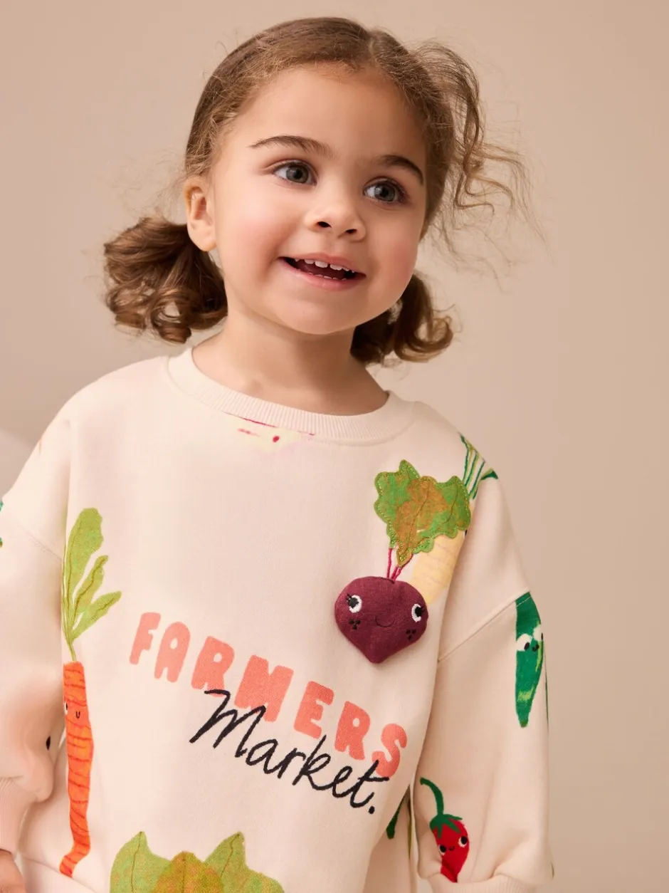 Sets En Outfits|Sweaters En Hoody´S|Next - Set met sweatshirt en legging (3 mnd-7 jr) Crème Groentenfiguren