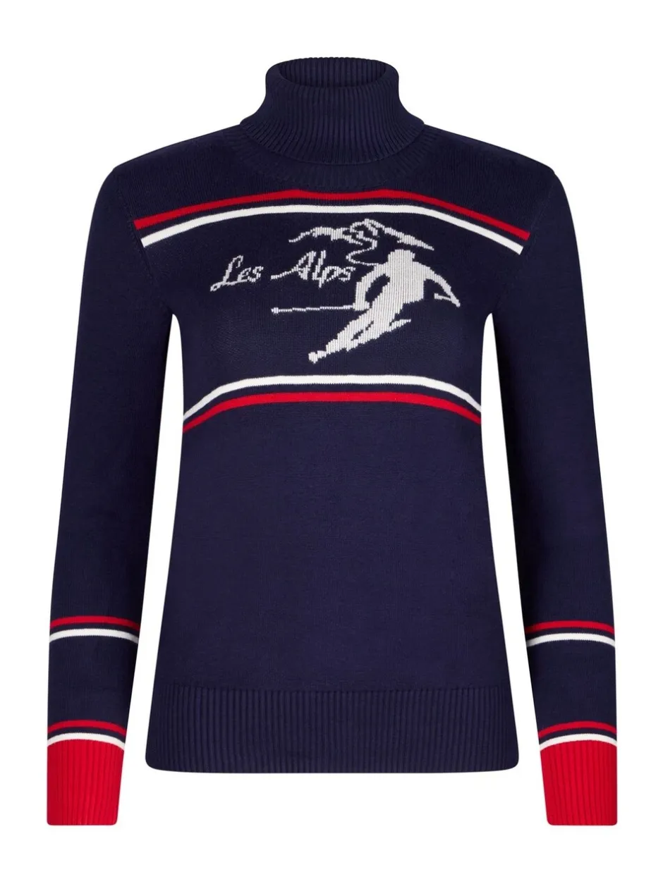 Gebreide Kleding*The Little Tailor - 'Les Alps' Slim fit e ski-Kerstmis Trui Crème licht