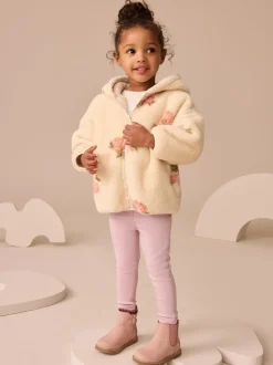 Truien En Breisels|Jassen, Jacks En Kinderwagenpakjes|Next - Fleece met ritssluiting (3mnd-7jr) Crème met bloemenprint