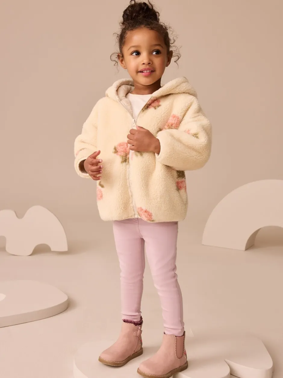 Truien En Breisels|Jassen, Jacks En Kinderwagenpakjes|Next - Fleece met ritssluiting (3mnd-7jr) Crème met bloemenprint