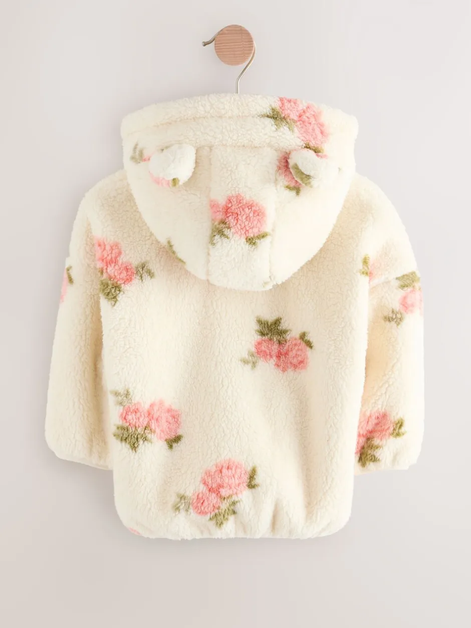 Truien En Breisels|Jassen, Jacks En Kinderwagenpakjes|Next - Fleece met ritssluiting (3mnd-7jr) Crème met bloemenprint