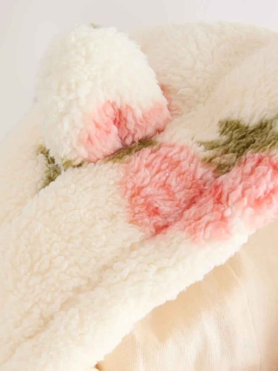 Truien En Breisels|Jassen, Jacks En Kinderwagenpakjes|Next - Fleece met ritssluiting (3mnd-7jr) Crème met bloemenprint