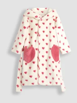 Kamerjassen|Jojo Maman Bébé Crème met hartprint - - Badjas