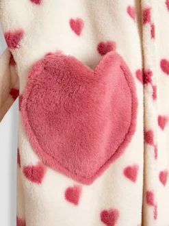 Kamerjassen|Jojo Maman Bébé Crème met hartprint - - Badjas