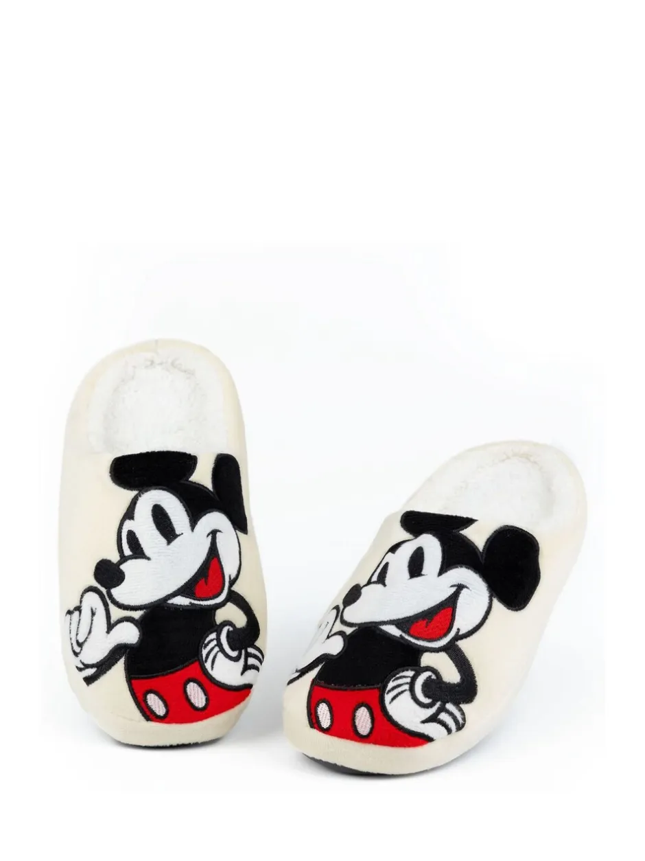 Pantoffels*Vanilla Underground Crème met Mickey Mouse - winterpantoffels voor volwassenen