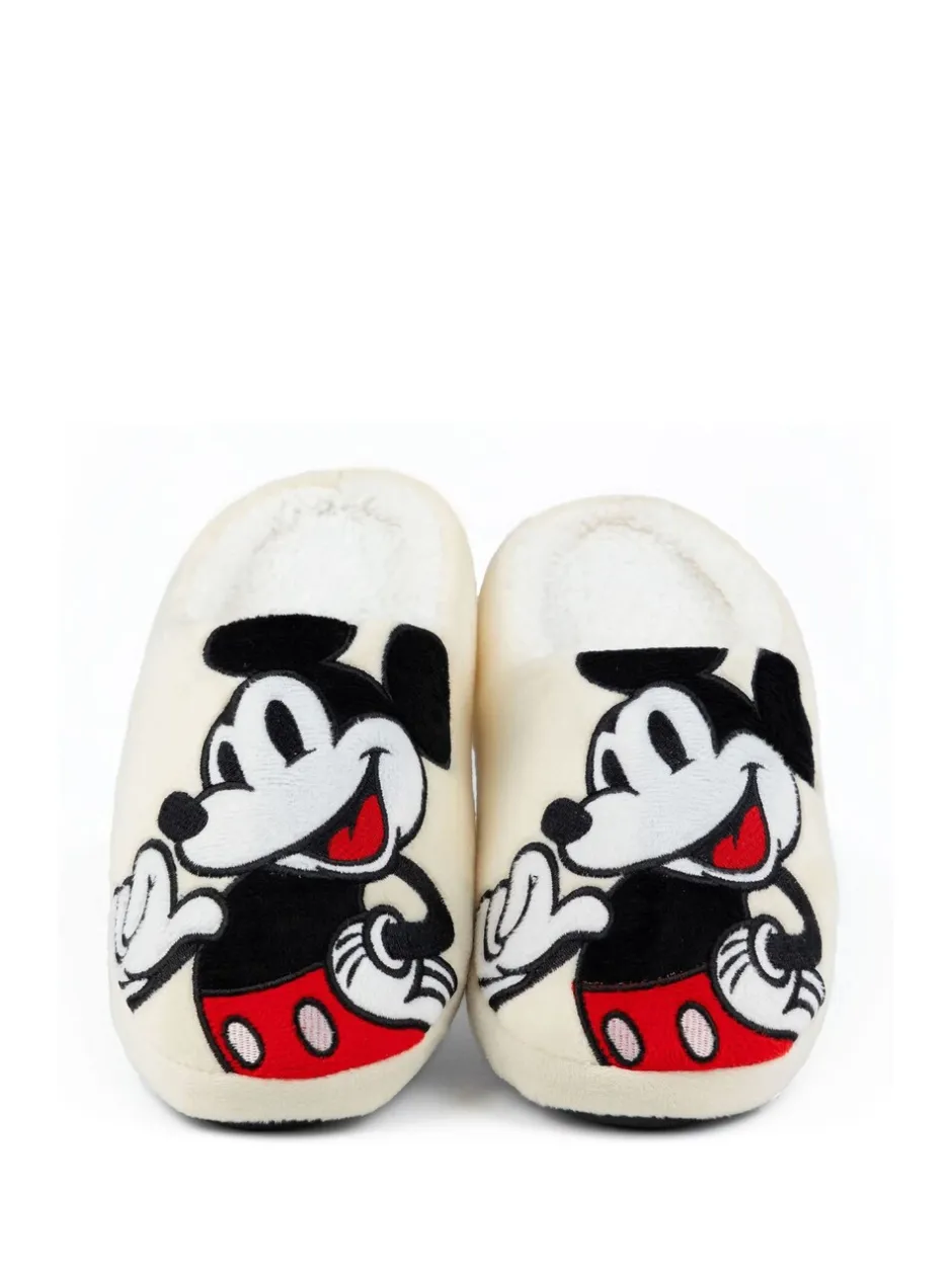 Pantoffels*Vanilla Underground Crème met Mickey Mouse - winterpantoffels voor volwassenen