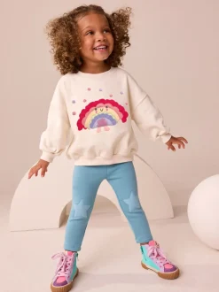 Truien En Breisels|Sweaters En Hoody´S|Next - Sweatshirt met ronde hals (3 mnd-7 jr) Crème Regenboog Taco