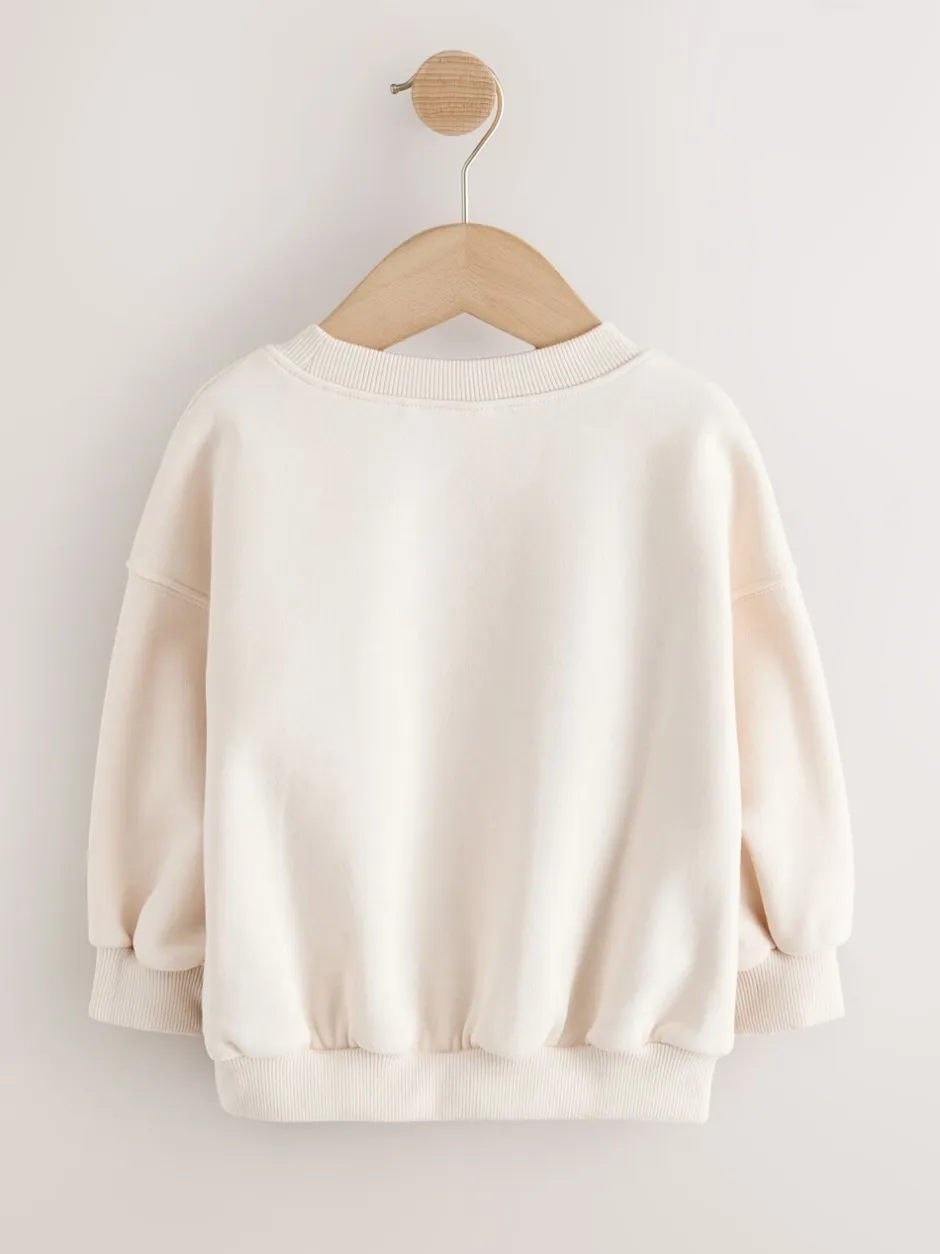 Truien En Breisels|Sweaters En Hoody´S|Next - Sweatshirt met ronde hals (3 mnd-7 jr) Crème Regenboog Taco