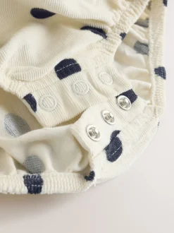 Sets En Combisets|Rompertjes En Tuinbroeken|Next Crème/Charcoal met stippen - Babyrompers met bloemenprint Set 2 -delig met maillot (0mnd -3jr)
