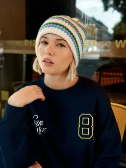 Mutsen, Handschoenen En Sjaals*Next Crèmekleurig/roze/groen - Gebreide beanie-muts