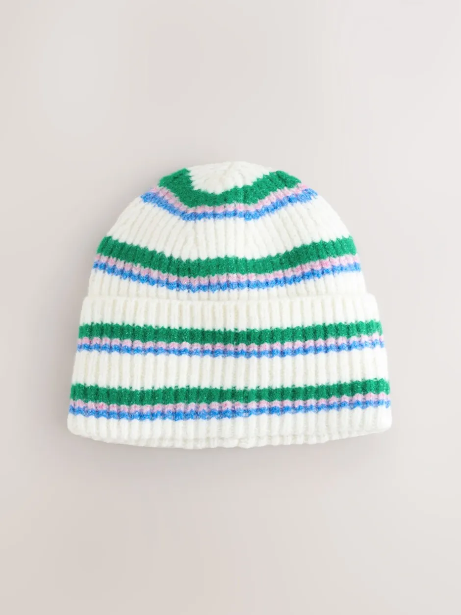 Mutsen, Handschoenen En Sjaals*Next Crèmekleurig/roze/groen - Gebreide beanie-muts