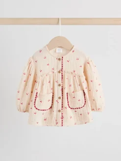 Tops|Sets En Outfits*Next - 2 -delige babyset van geweven tops en broeken met lange mouwen (0mnd -2jr) Crème/rode kers