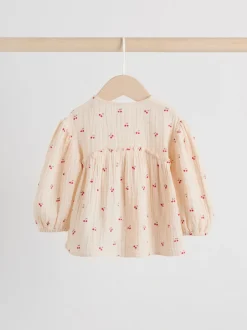 Tops|Sets En Outfits*Next - 2 -delige babyset van geweven tops en broeken met lange mouwen (0mnd -2jr) Crème/rode kers