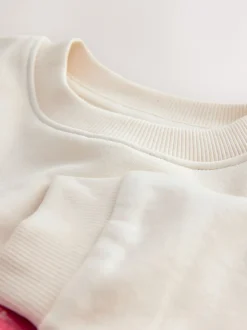 Nachtkleding En Pyjama's|Pyjama's|Next - Sweatshirt Pyjama's (2-16jaar) Crème/rode strik