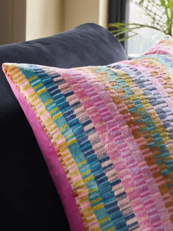 Kussentjes En Plaids|Kussentjes En Plaids*Next Cut Velvet Rio Blocks Cushion Meerkleurig