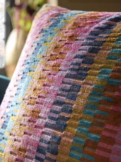 Kussentjes En Plaids|Kussentjes En Plaids*Next Cut Velvet Rio Blocks Cushion Meerkleurig