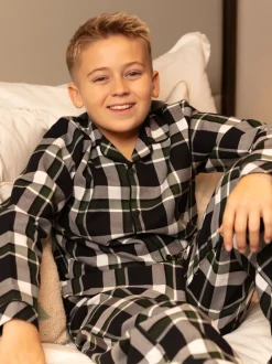 Pyjama's|Cyberjammies Minijammies geruite pyjamaset met lange mouwen van 100% katoen