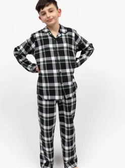 Pyjama's|Cyberjammies Minijammies geruite pyjamaset met lange mouwen van 100% katoen