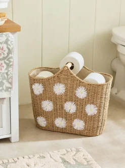 Badkameraccessoires|Next Daisy - Geweven toiletrolhouder en -opbergset