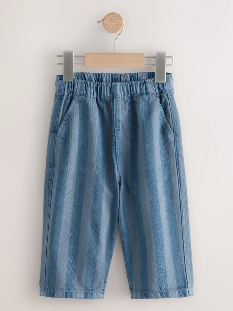 Multipacks|Broeken En Chino's|Next Dambordmotief/Blauwe Strepen - Set van 2 wijde broeken met elastische taille (3mnd-7jr)