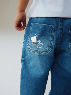 Jeans En Joggingbroeken|Jeans*Next Dark Blue Character Farm - Loose Pull On Jeans (3mths-7yrs)