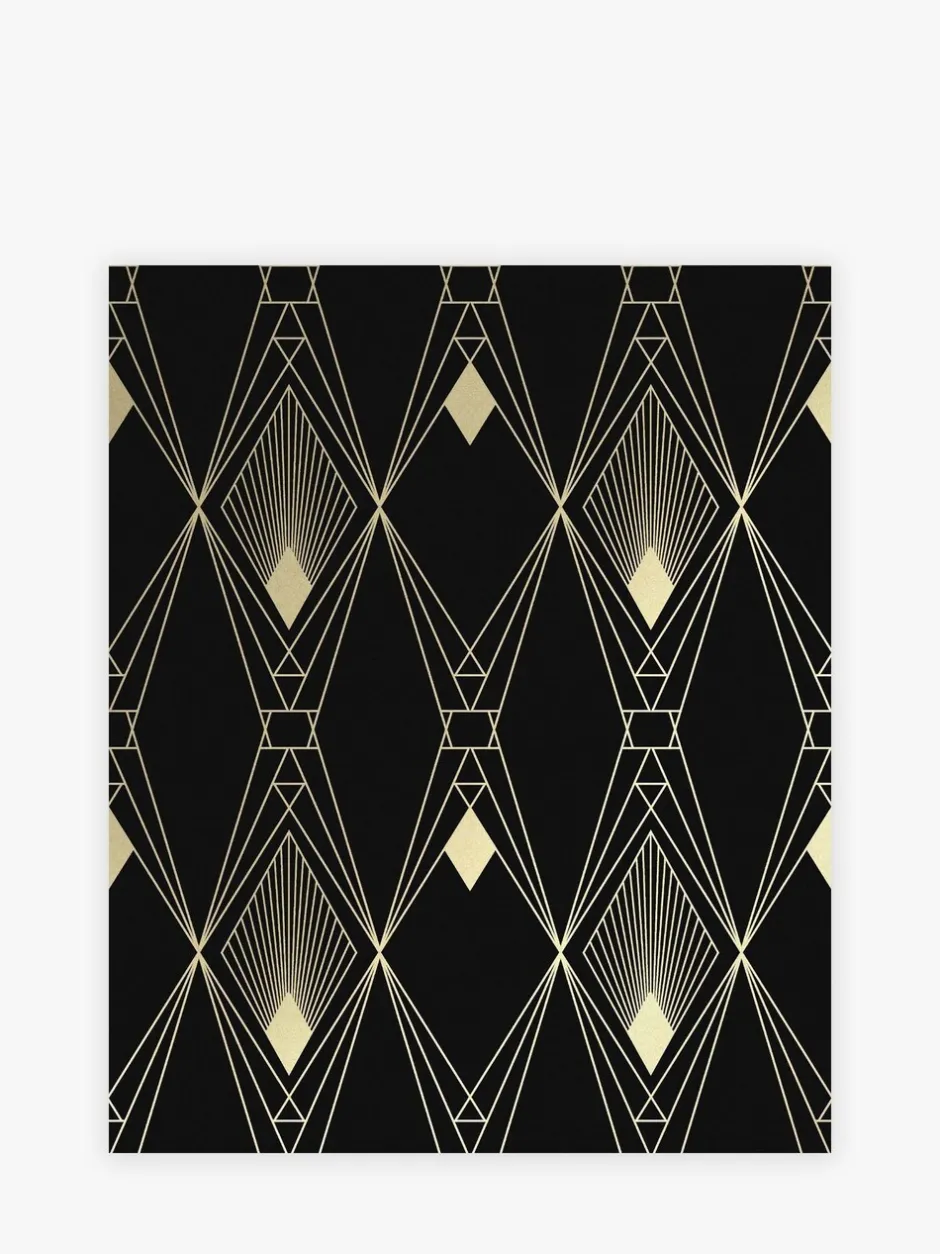 Behang*Next Deco Geometric 10M Wallpaper Zwart