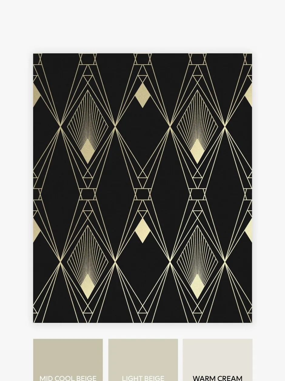 Behang*Next Deco Geometric 10M Wallpaper Zwart