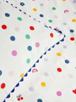 Kinderbeddengoed*Next Dekbedovertrek en kussensloop White Multi Spot Super Soft Brushed Cotton