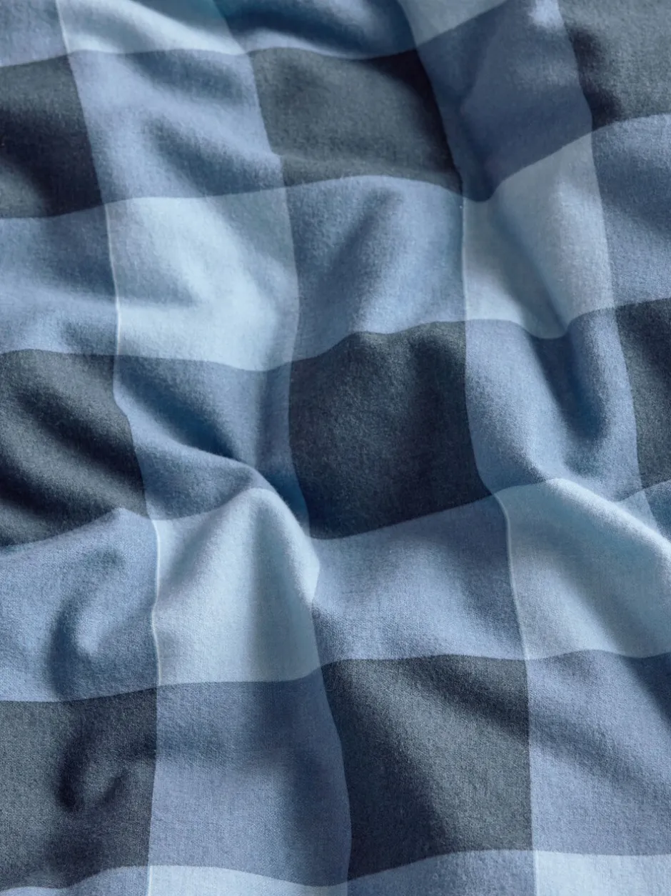 Kinderbeddengoed|Next Dekbedovertrek en kussensloop Blue Check Super Soft Brushed Cotton