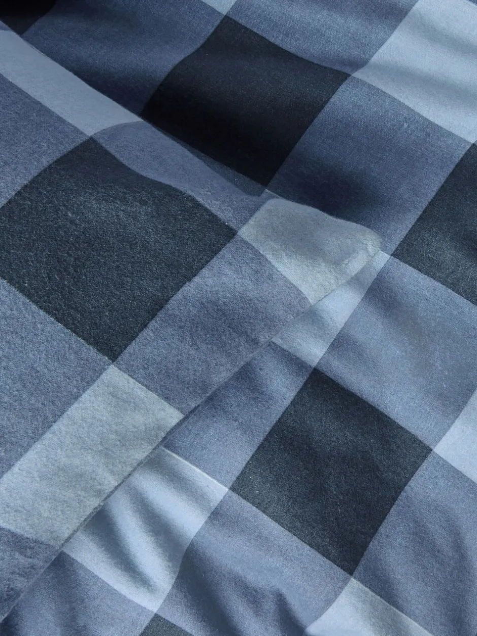 Kinderbeddengoed|Next Dekbedovertrek en kussensloop Blue Check Super Soft Brushed Cotton