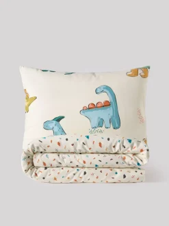 Kinderbeddengoed|Beddengoedsets En Dekbedovertrekken*Next Dekbedovertrek en kussensloop Cream Dinosaur Supersoft Brushed Cotton