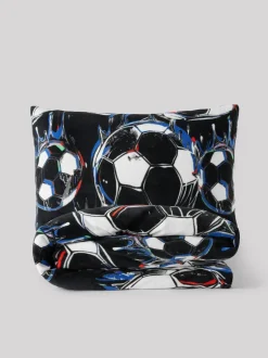 Kinderbeddengoed|Beddengoedsets En Dekbedovertrekken|Next Dekbedovertrek en kussensloop Black Football Cosy Fleece
