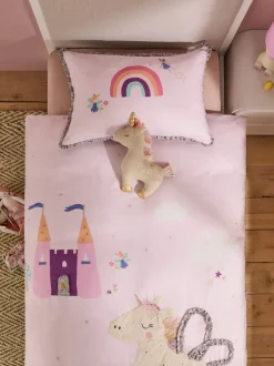 Kinderbeddengoed|Beddengoedsets En Dekbedovertrekken|Next Dekbedovertrek- en kussensloopset met eenhoorn en feeënkasteel