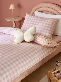 Kinderbeddengoed|Next Dekbedovertrek en kussensloop Pink Fairisle heart Super Soft Brushed cotton