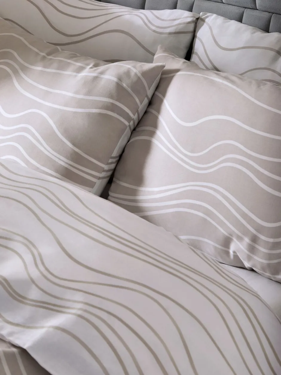 Beddengoedsets En Dekbedovertrekken*Next 2-delige set met omkeerbaar dekbedovertrek en kussensloop Natuurlijk beige/witte golf