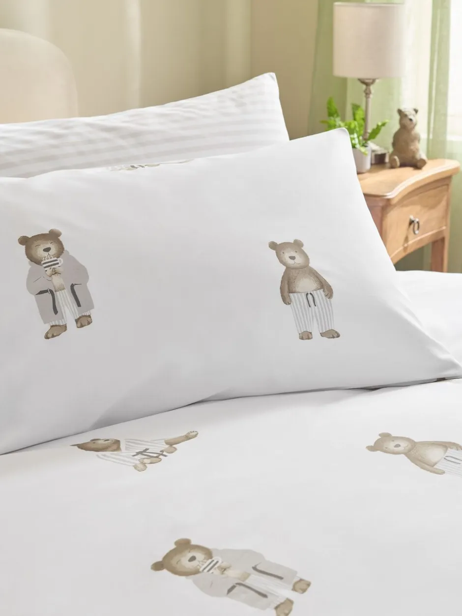 Beddengoedsets En Dekbedovertrekken|Next 2-delige set met omkeerbaar dekbedovertrek en kussensloop Wit/Naturel Bertie Bear