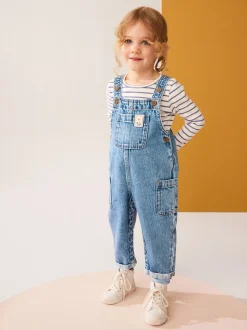 Rompertjes En Tuinbroeken|Sets En Combisets|Next Denim - 100% katoenen bretelbroek (3 mnd-7 jr)