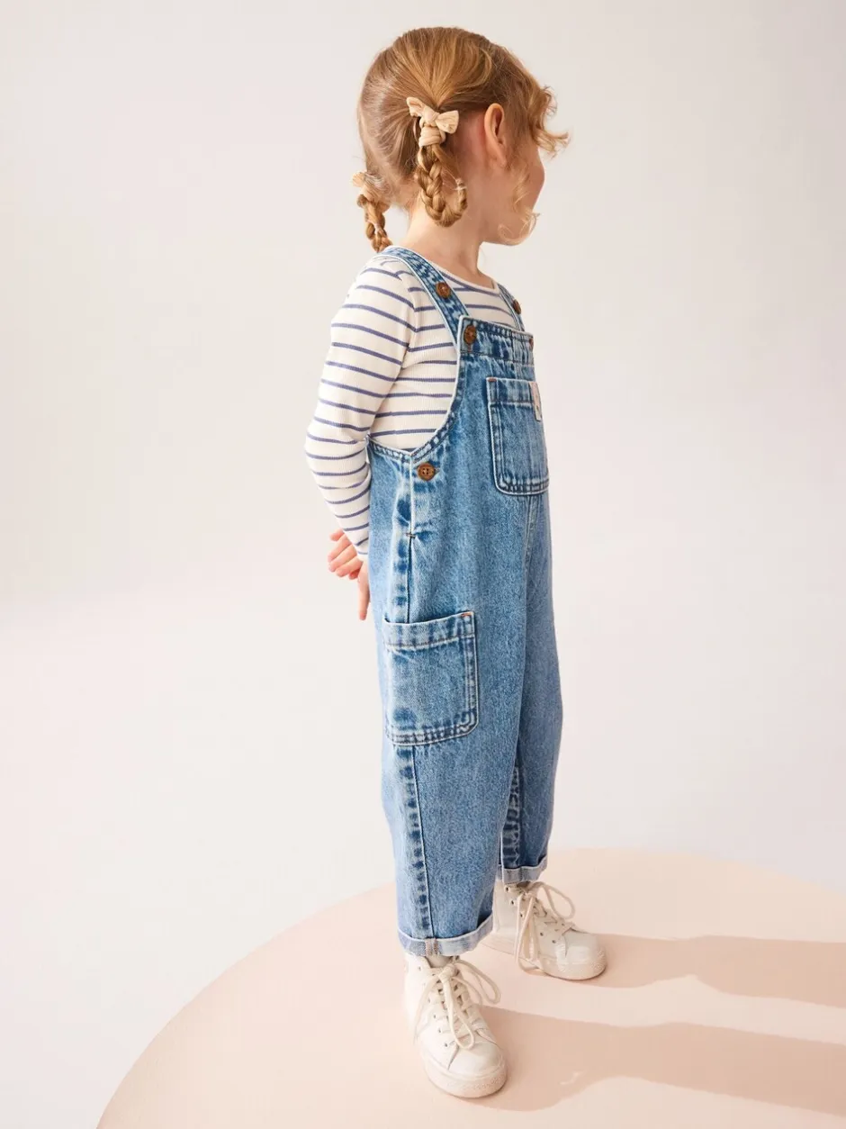 Rompertjes En Tuinbroeken|Sets En Combisets|Next Denim - 100% katoenen bretelbroek (3 mnd-7 jr)