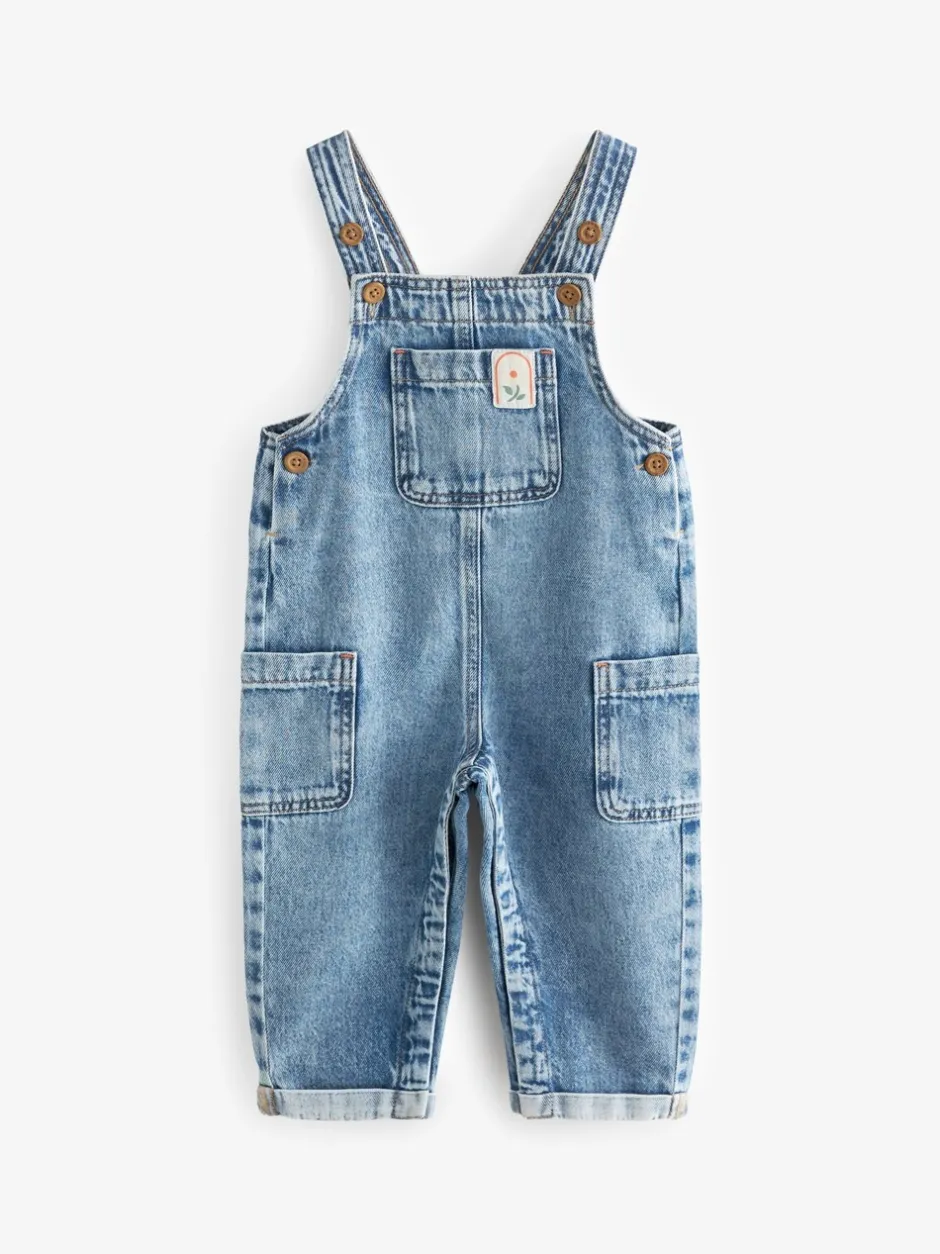 Rompertjes En Tuinbroeken|Sets En Combisets|Next Denim - 100% katoenen bretelbroek (3 mnd-7 jr)