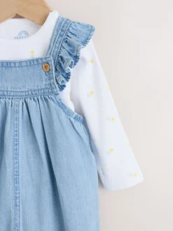 Sets En Combisets|Rompertjes En Tuinbroeken*Next - Set van bretelbroek en bodysuit met lange mouwen 2 -delig (0mnd -3jr) Denim