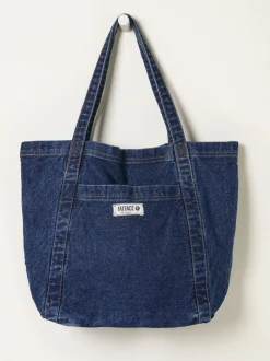 Tassen En Portemonnees|Fat Face - FatFace Pocket 100% Cotton Tote Bag Denim donkerblauw