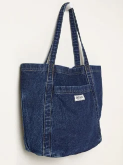 Tassen En Portemonnees|Fat Face - FatFace Pocket 100% Cotton Tote Bag Denim donkerblauw