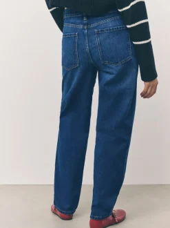 Jeans|Next - Jeans met ruime rechte pijpen Denim donkerblauw