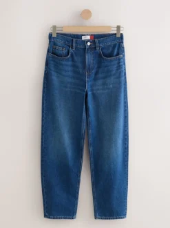 Jeans|Next - Jeans met ruime rechte pijpen Denim donkerblauw
