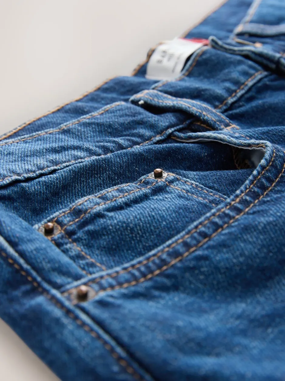 Jeans|Next - Jeans met ruime rechte pijpen Denim donkerblauw