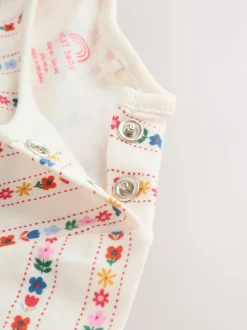 Rompertjes En Tuinbroeken|Tuinbroeken|Next - Set van bretelbroek en bodysuit met lange mouwen 2 -delig (0mnd -3jr) Denim met borduursel