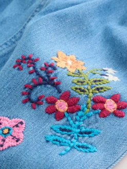 Rompertjes En Tuinbroeken|Tuinbroeken|Next - Set van bretelbroek en bodysuit met lange mouwen 2 -delig (0mnd -3jr) Denim met borduursel