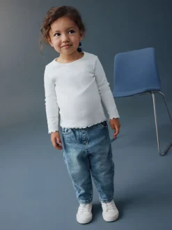 Jeans En Joggingbroeken|Jeans|Next - Mom jeans (3 mnd-7 jr) Denim met halve wassing